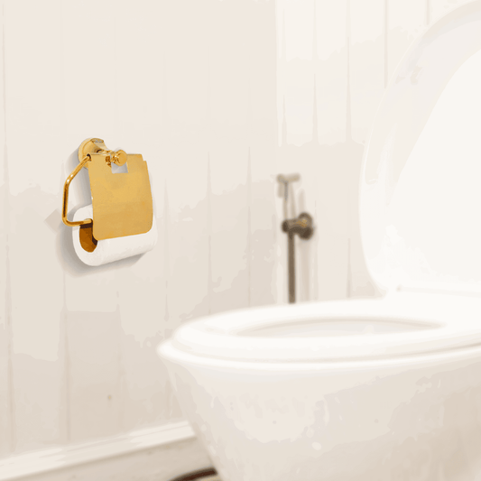 Gold Toilet Paper Holder - FLORIS Series | Luxurious & Durable Design - D&B Bathware