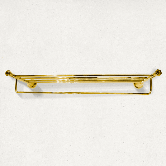 Gold Towel Rack Floris Series - Luxury Bathware for Elegant Bathrooms - D&B Bathware