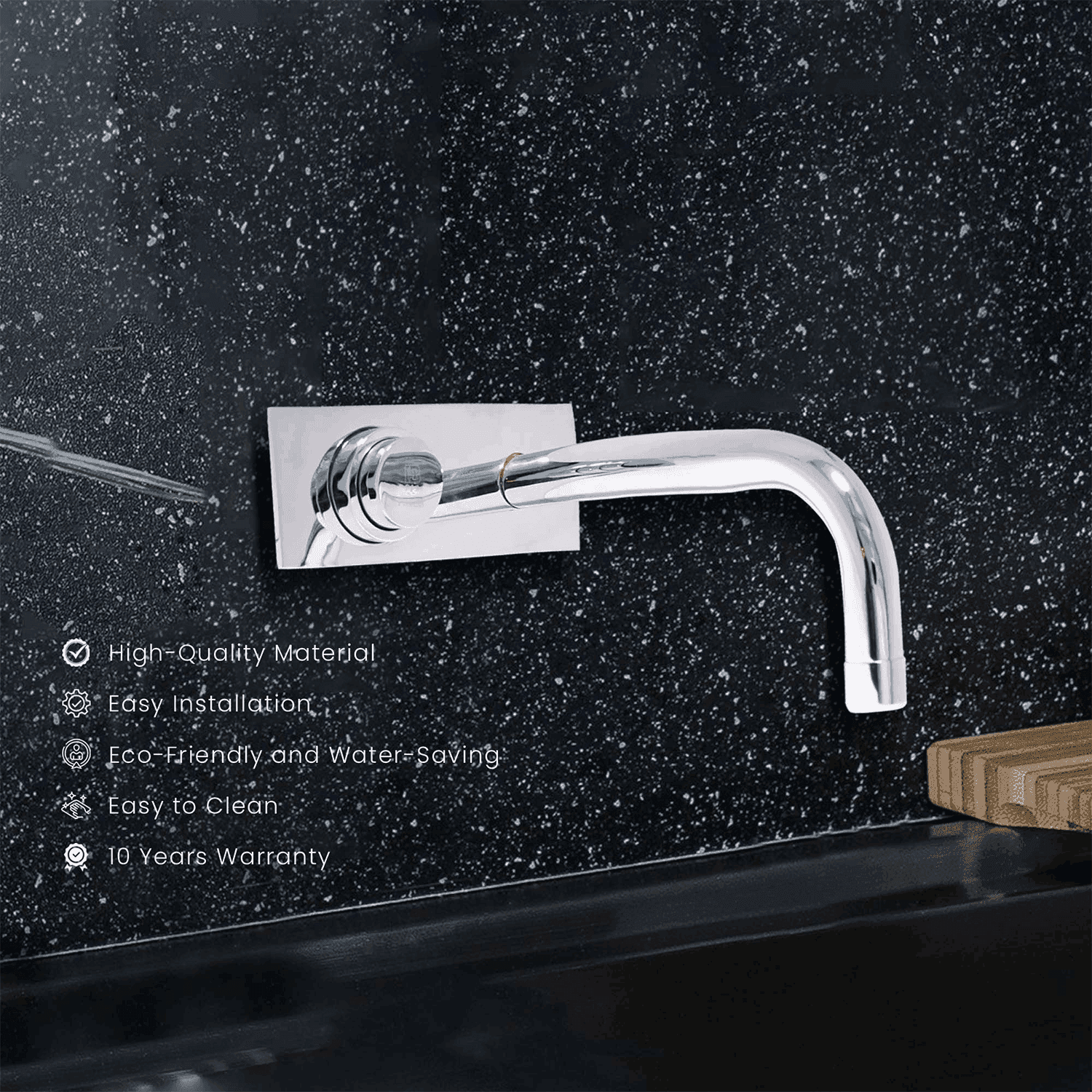 High Flow Faucets Push Button Function with Concealed Body + Upper Part Faucet Set - D&B Bathware