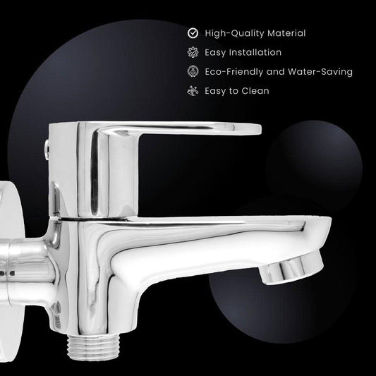 IVANO 2-Way Brass Bib Cock with Chrome Finish – Tap Ideal for Bathroom, Kitchen - D&B Bathware