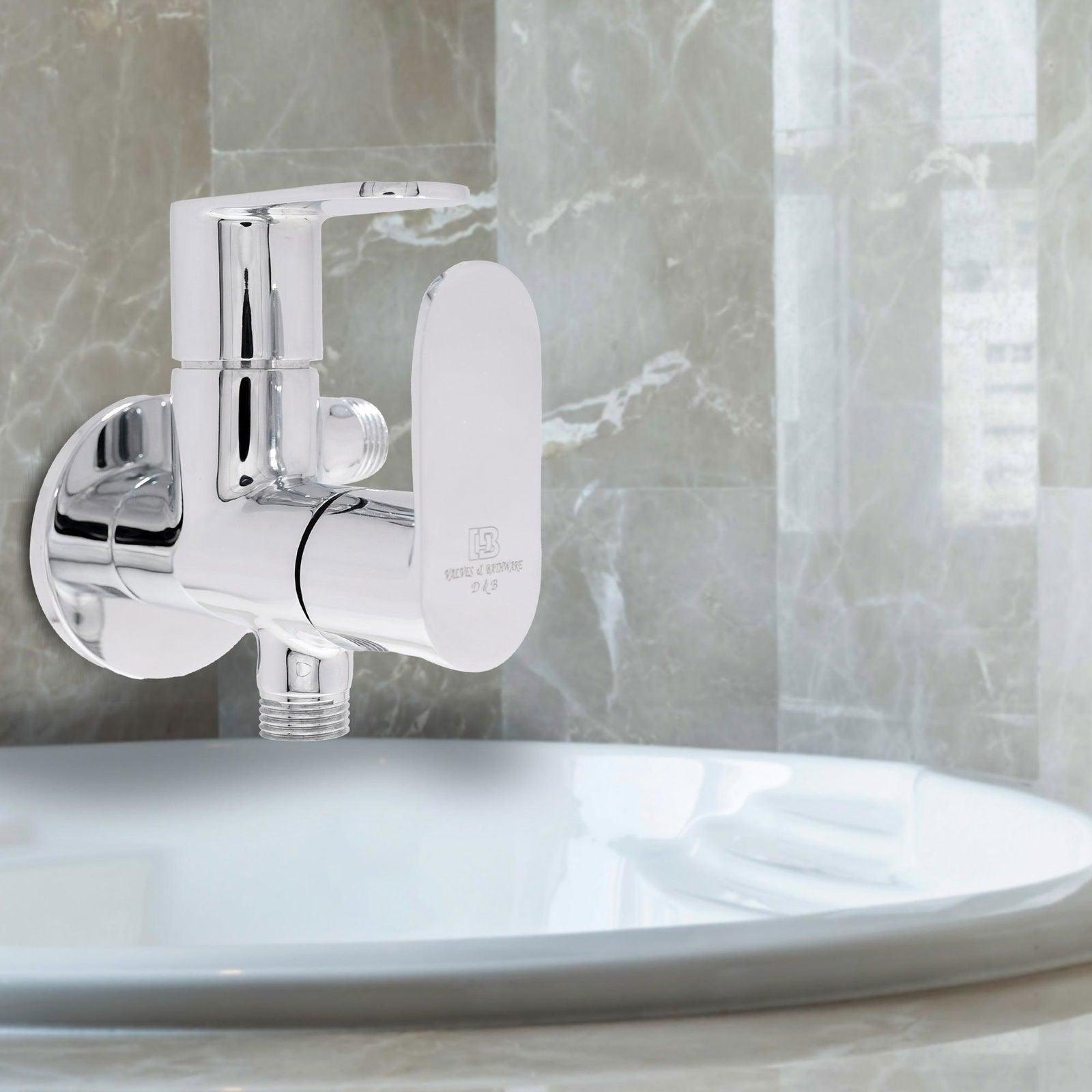 IVANO Premium Brass 2Way Angle Valve with Brass Flange Tap for Bathroom, Kitchen - D&B Bathware