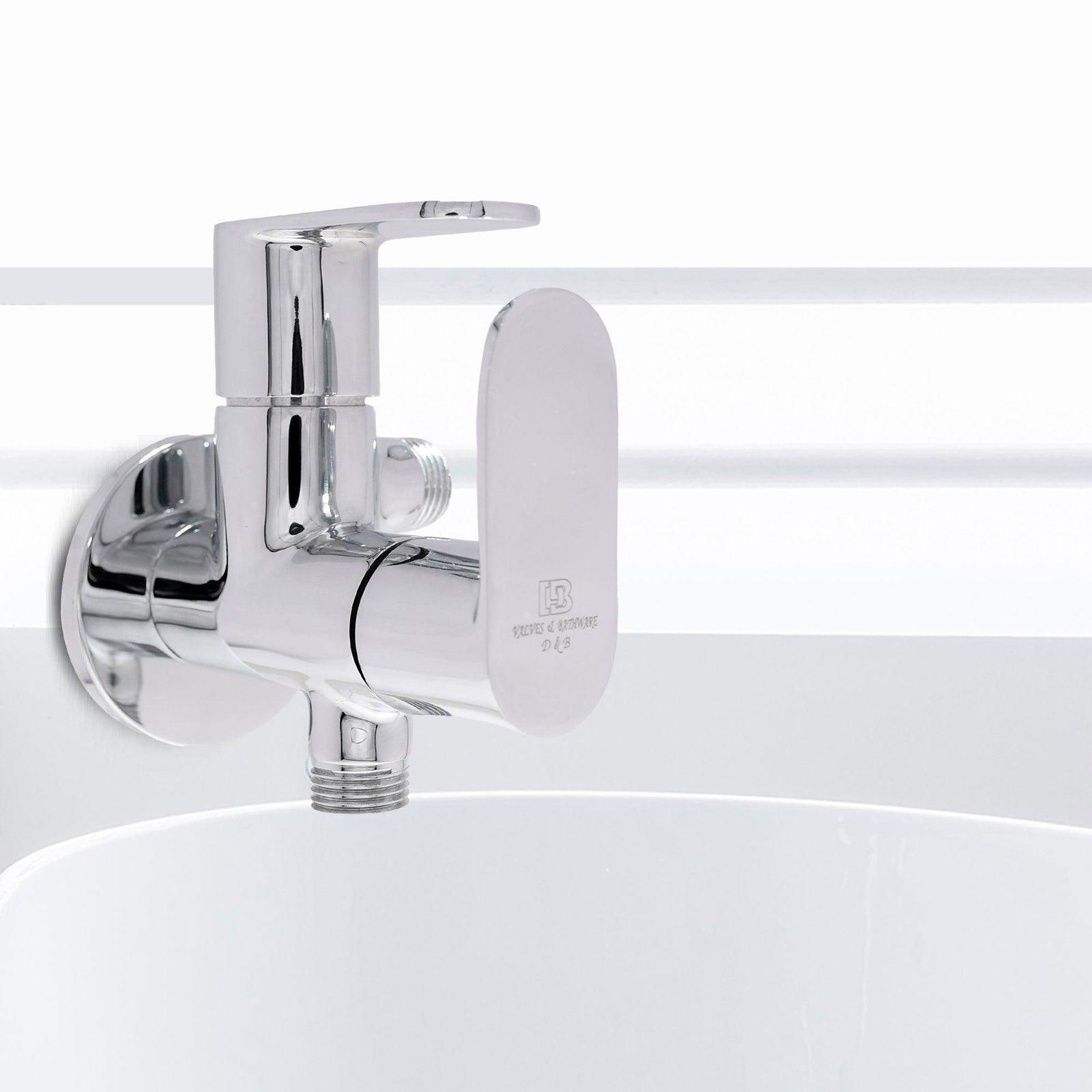 IVANO Premium Brass 2Way Angle Valve with Brass Flange Tap for Bathroom, Kitchen - D&B Bathware