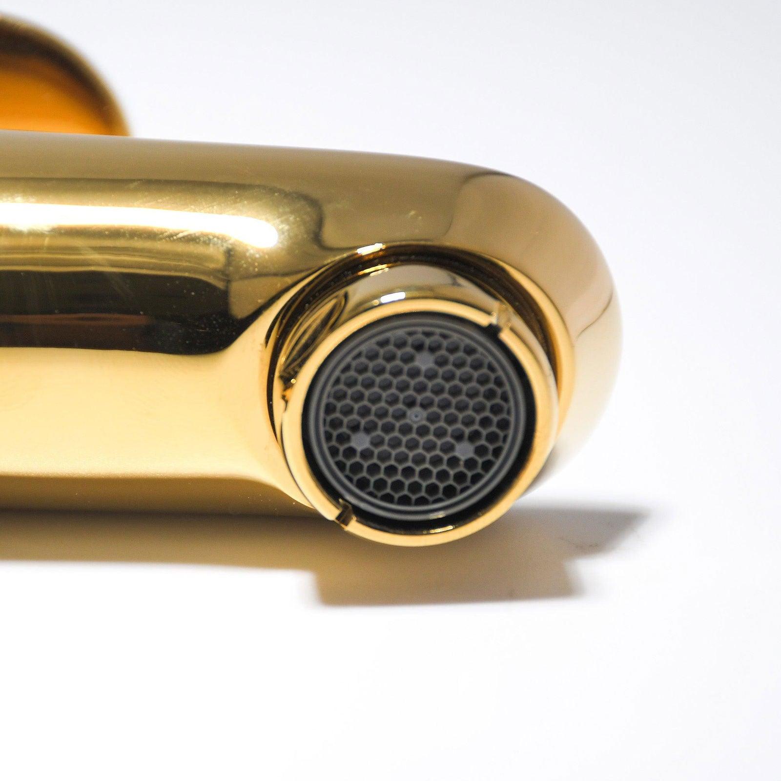 Ivano Pillar Cock Gold Bathroom Tap – Elegant & Durable 715g Design - D&B Bathware