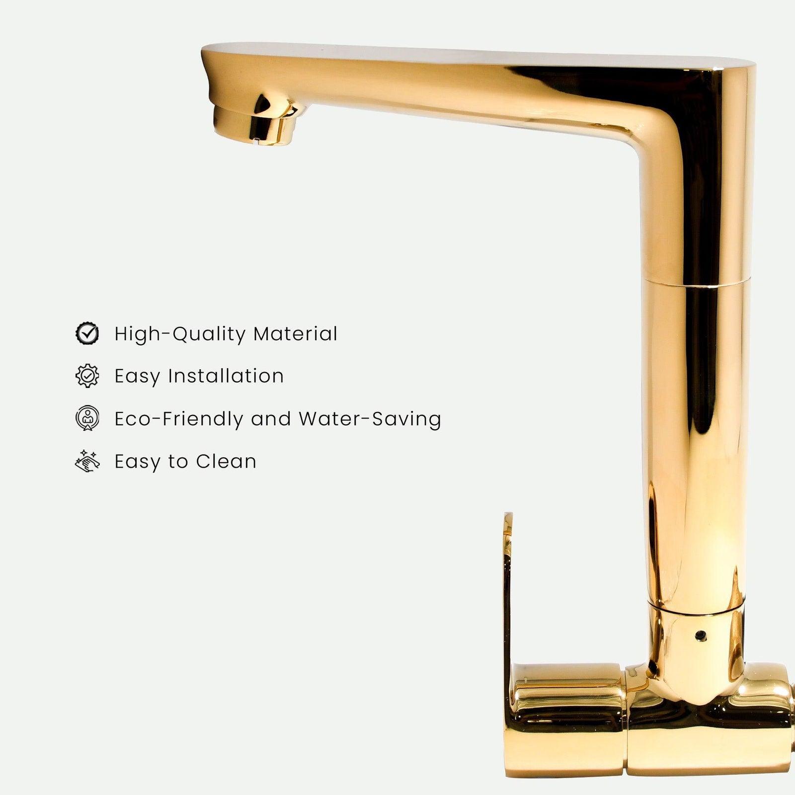Ivano Sink Cock Gold – Premium 1080g Kitchen & Bathroom Tap - D&B Bathware