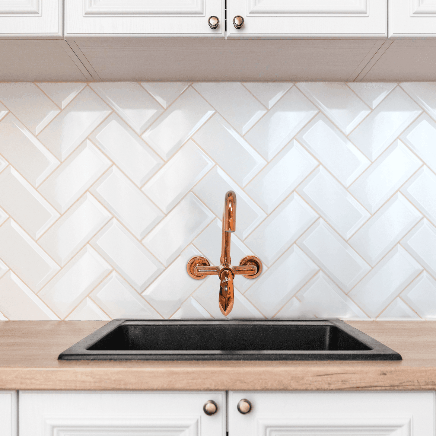 Kitchen Sink Mixer Single Lever Wall Mounted Long Pipe - Rose Gold | Elegant & Durable Kitchen Faucet - D&B Bathware