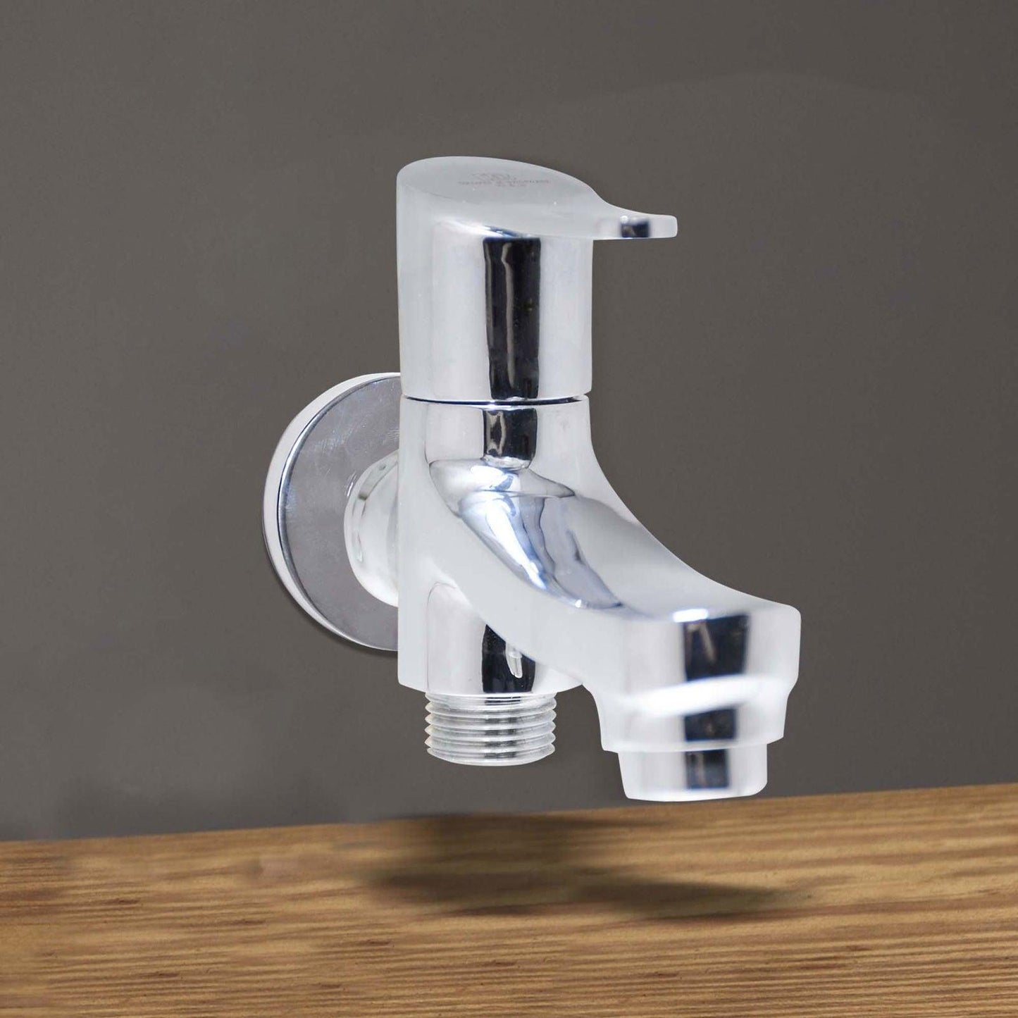 LAZZARO 2 Way Bib Cock Chrome Finish Brass Tap Ideal for Bathroom, Kitchen - D&B Bathware