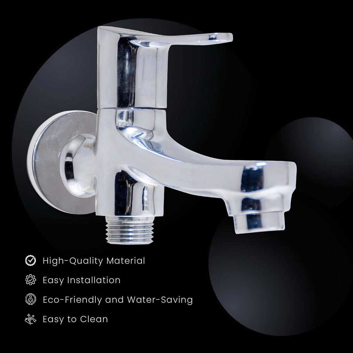 LAZZARO 2 Way Bib Cock Chrome Finish Brass Tap Ideal for Bathroom, Kitchen - D&B Bathware