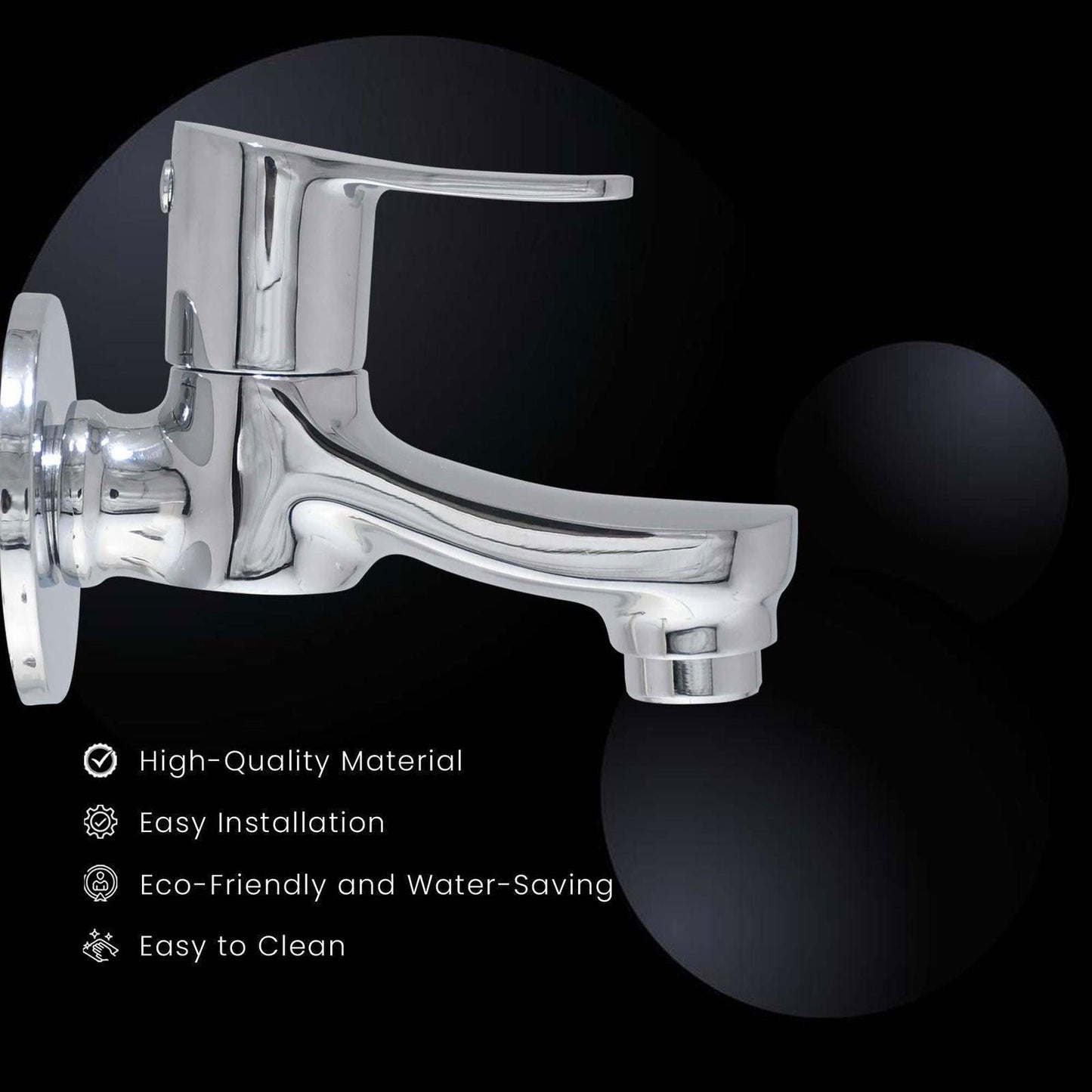 LAZZARO Bib Cock Brass Tap Chrome Finish with Brass Flange High Flow Wall-Mount - D&B Bathware