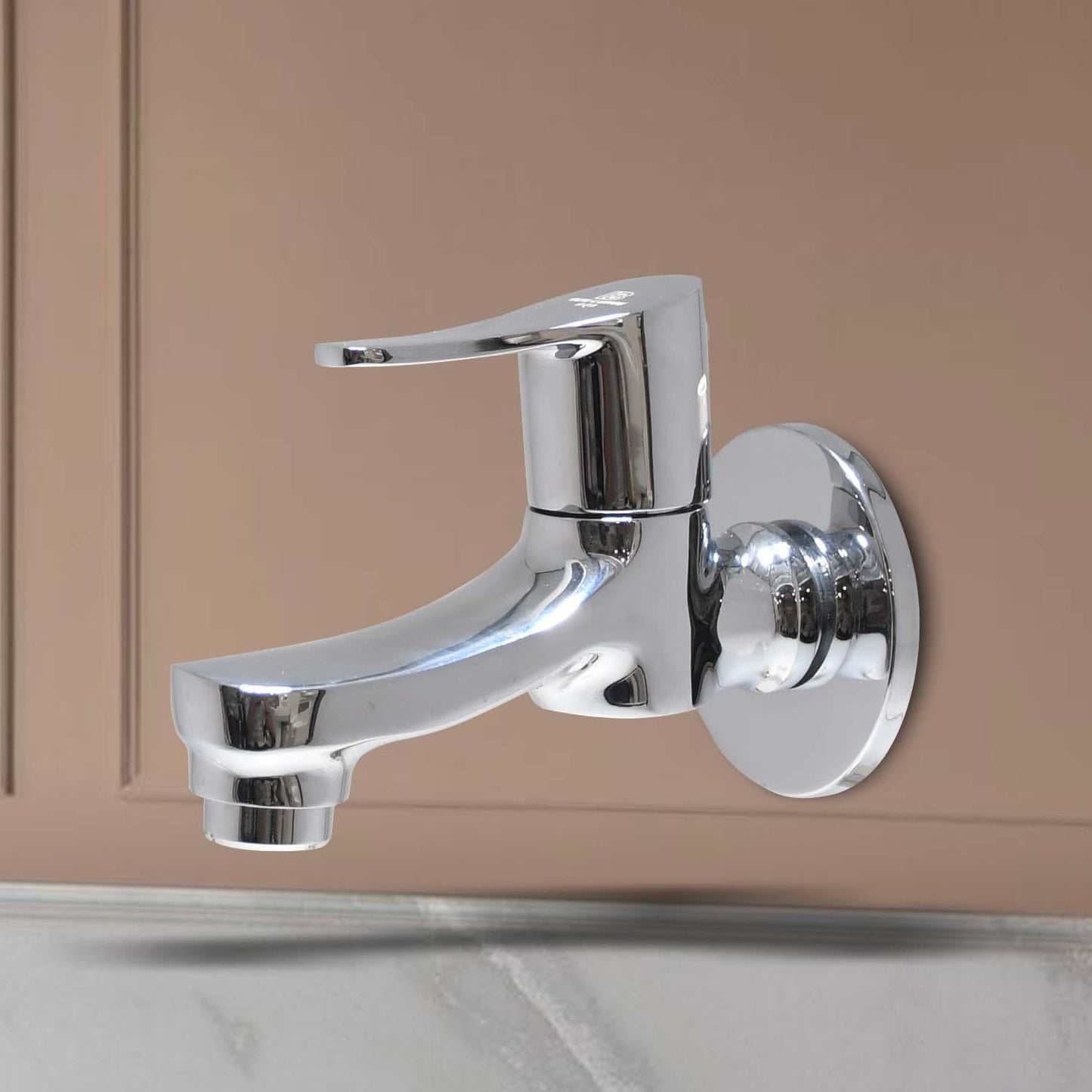 LAZZARO Bib Cock Brass Tap Chrome Finish with Brass Flange High Flow Wall-Mount - D&B Bathware