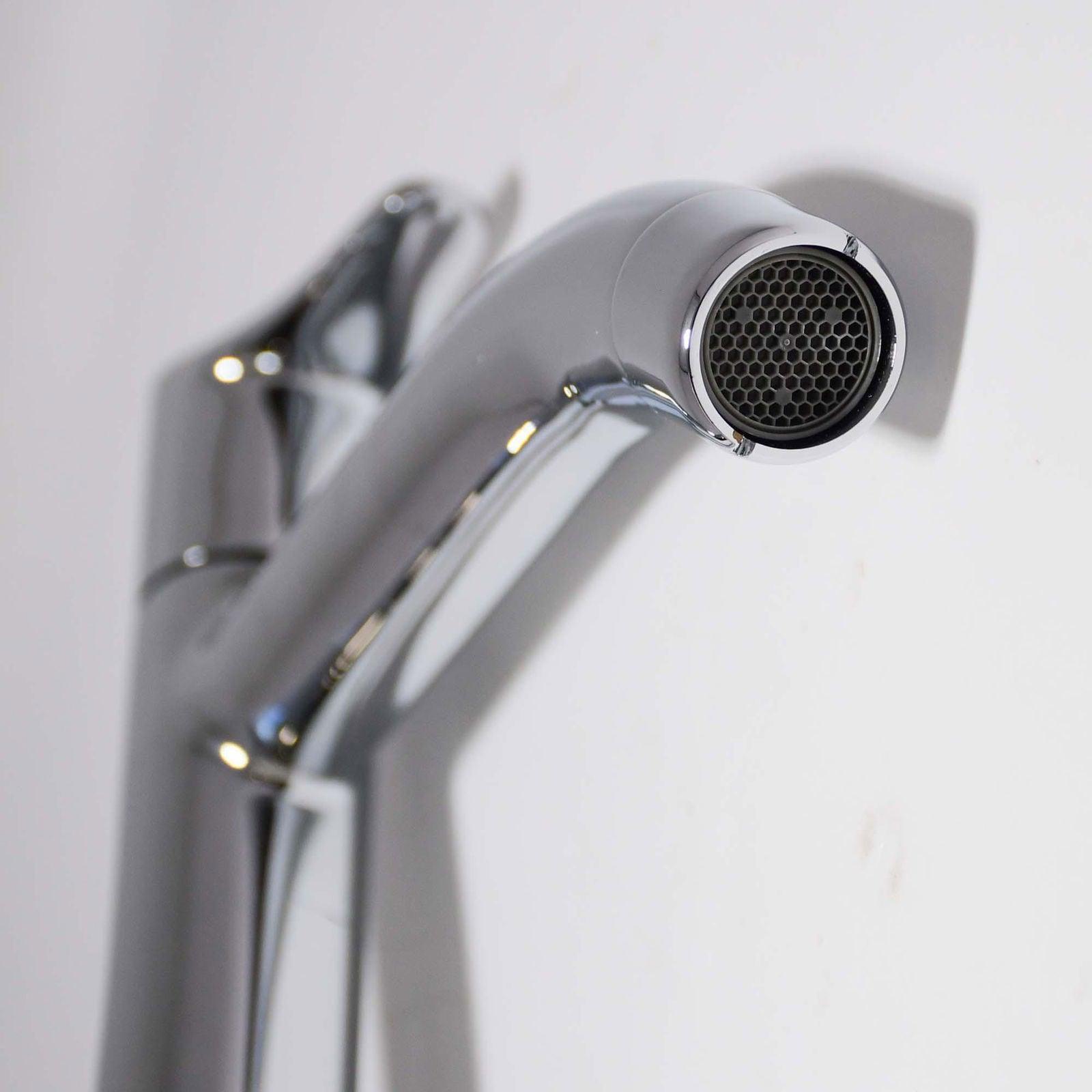 LAZZARO Brass Extended Tall Pillar Cock for Bathroom, Kitchen Chrome Finish Tap - D&B Bathware