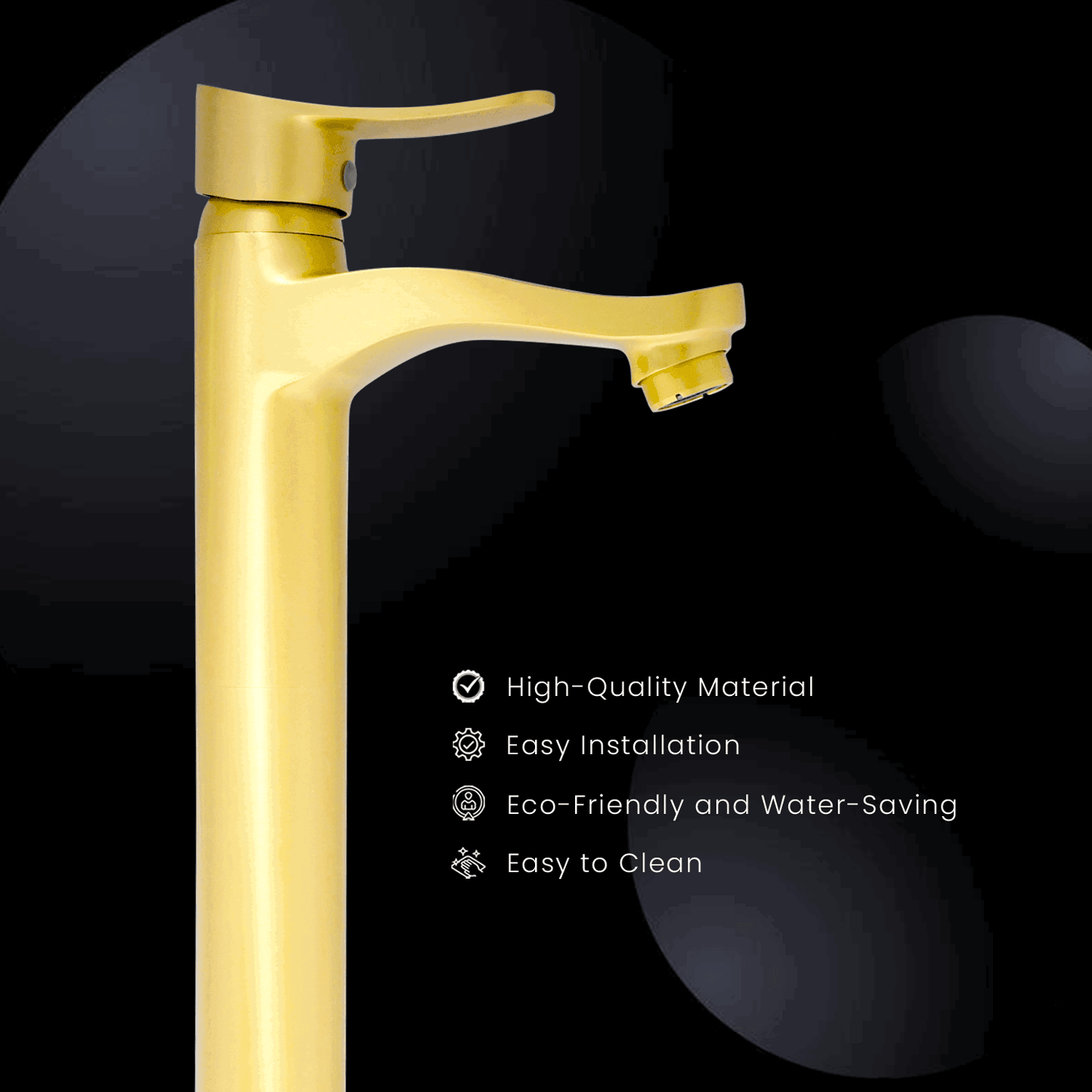 LAZZARO Brushed Gold Tall Boy Basin Mixer – Elegant & High-Performance Bathroom Faucet - D&B Bathware