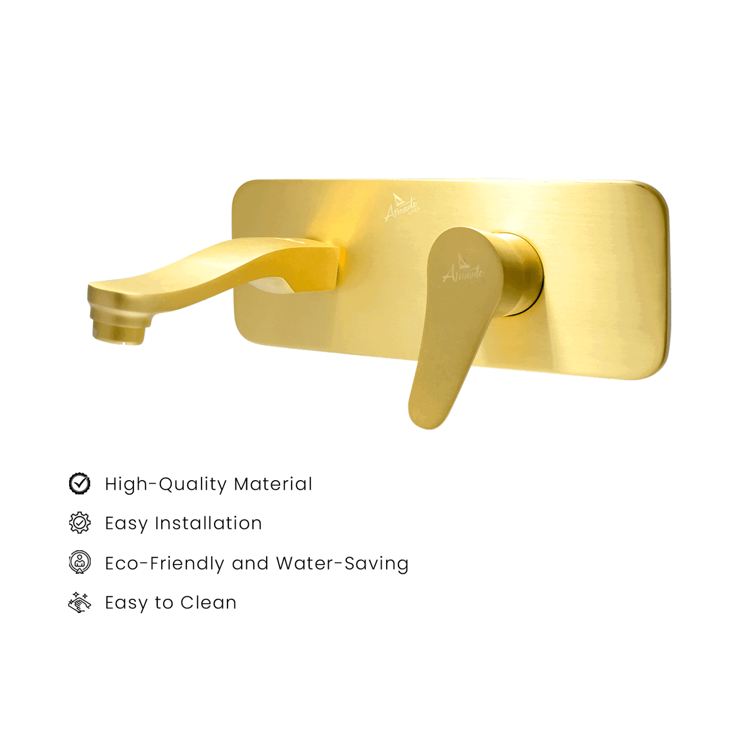 LAZZARO Brushed Gold Wall Mounted Wash Basin Diverter Upper Part – Premium Diverter - D&B Bathware