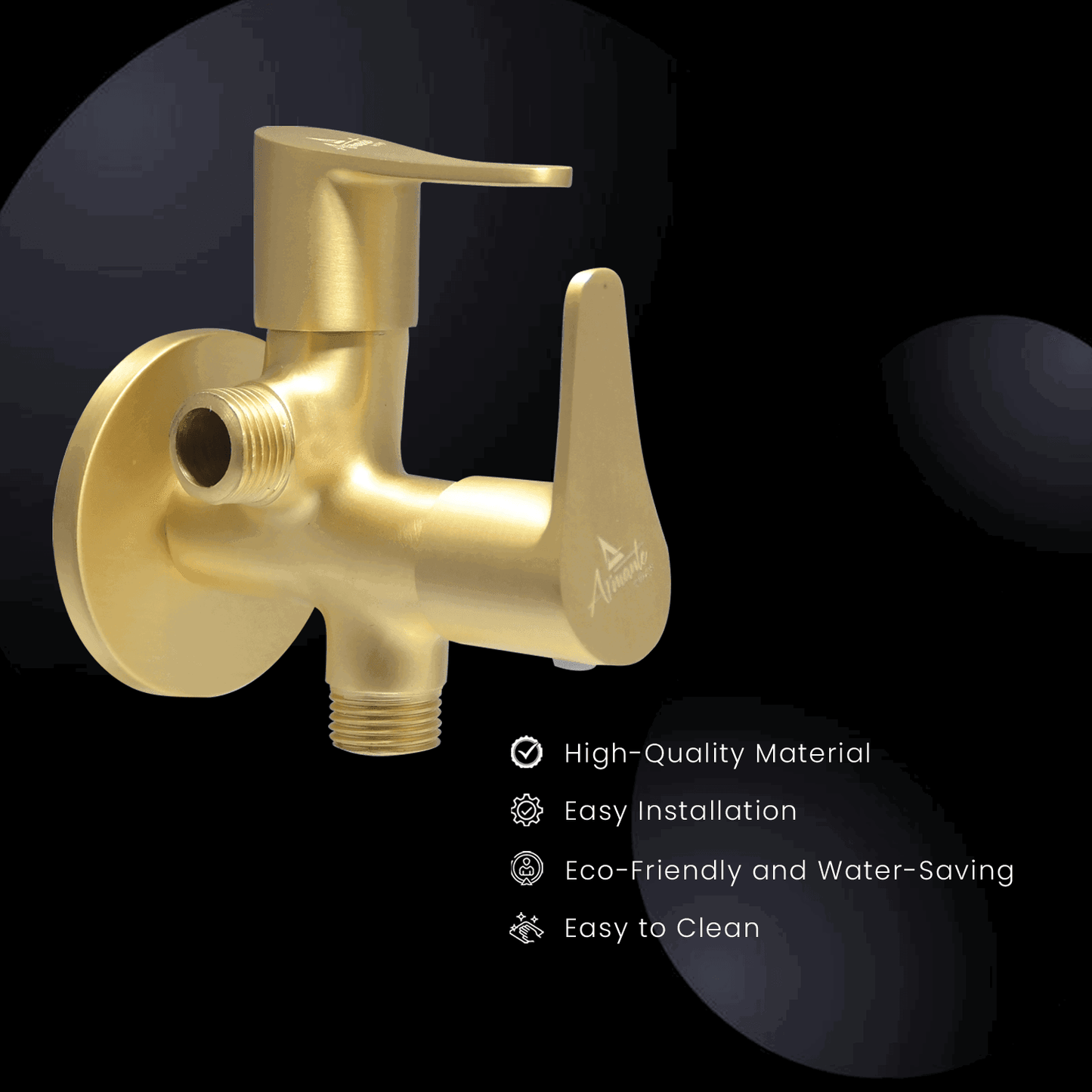 Lazzaro Brushed Gold 2 Way Angle Valve - Stylish & Durable Bathroom Valve - D&B Bathware