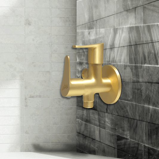 Lazzaro Brushed Gold 2 Way Angle Valve - Stylish & Durable Bathroom Valve - D&B Bathware