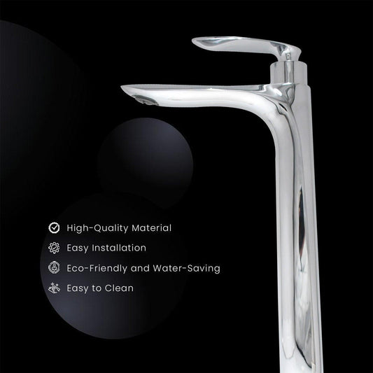 NAUTICA Brass Extended Tall Pillar Cock Tap -High Flow Tap for Bathroom, Kitchen - D&B Bathware