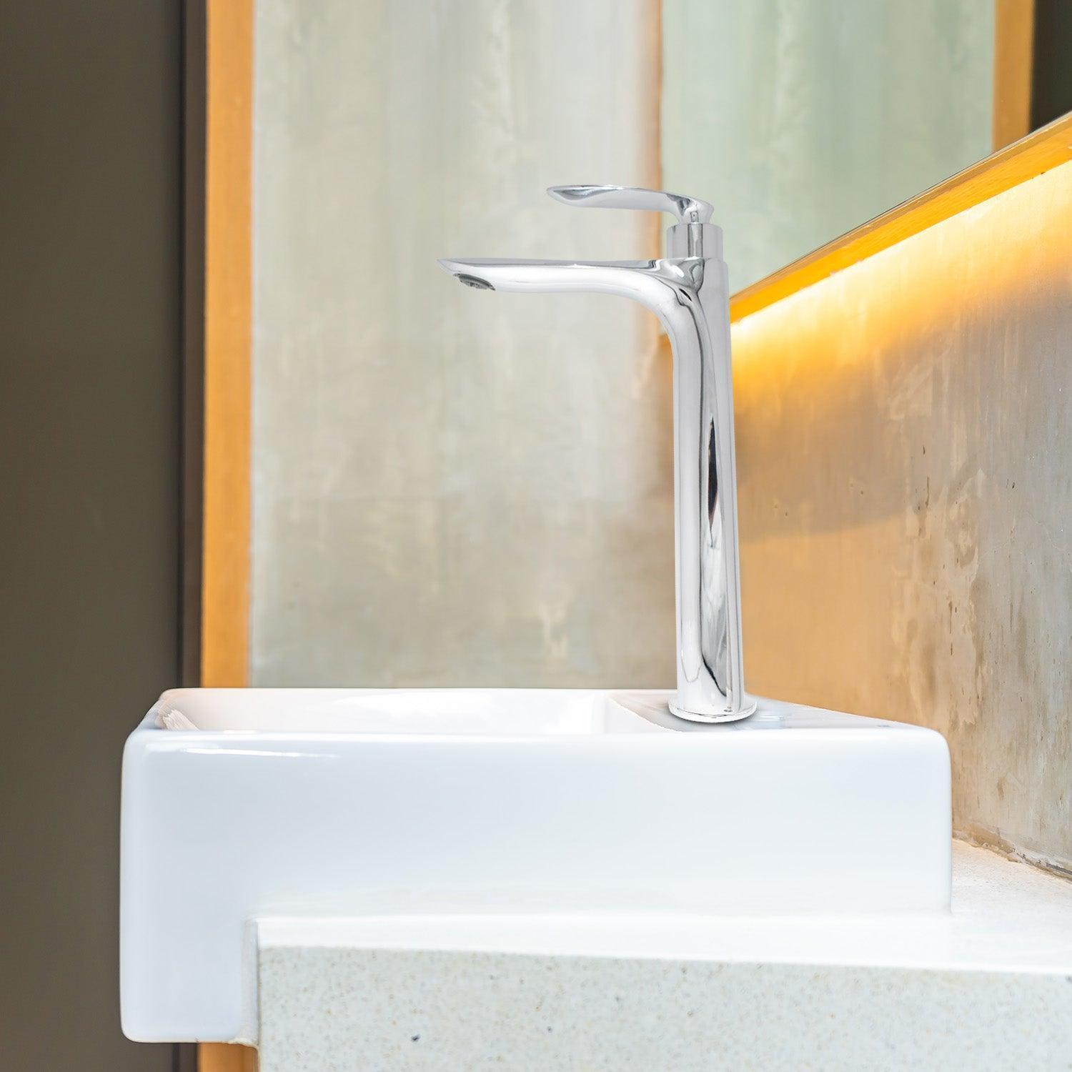 NAUTICA Brass Extended Tall Pillar Cock Tap -High Flow Tap for Bathroom, Kitchen - D&B Bathware