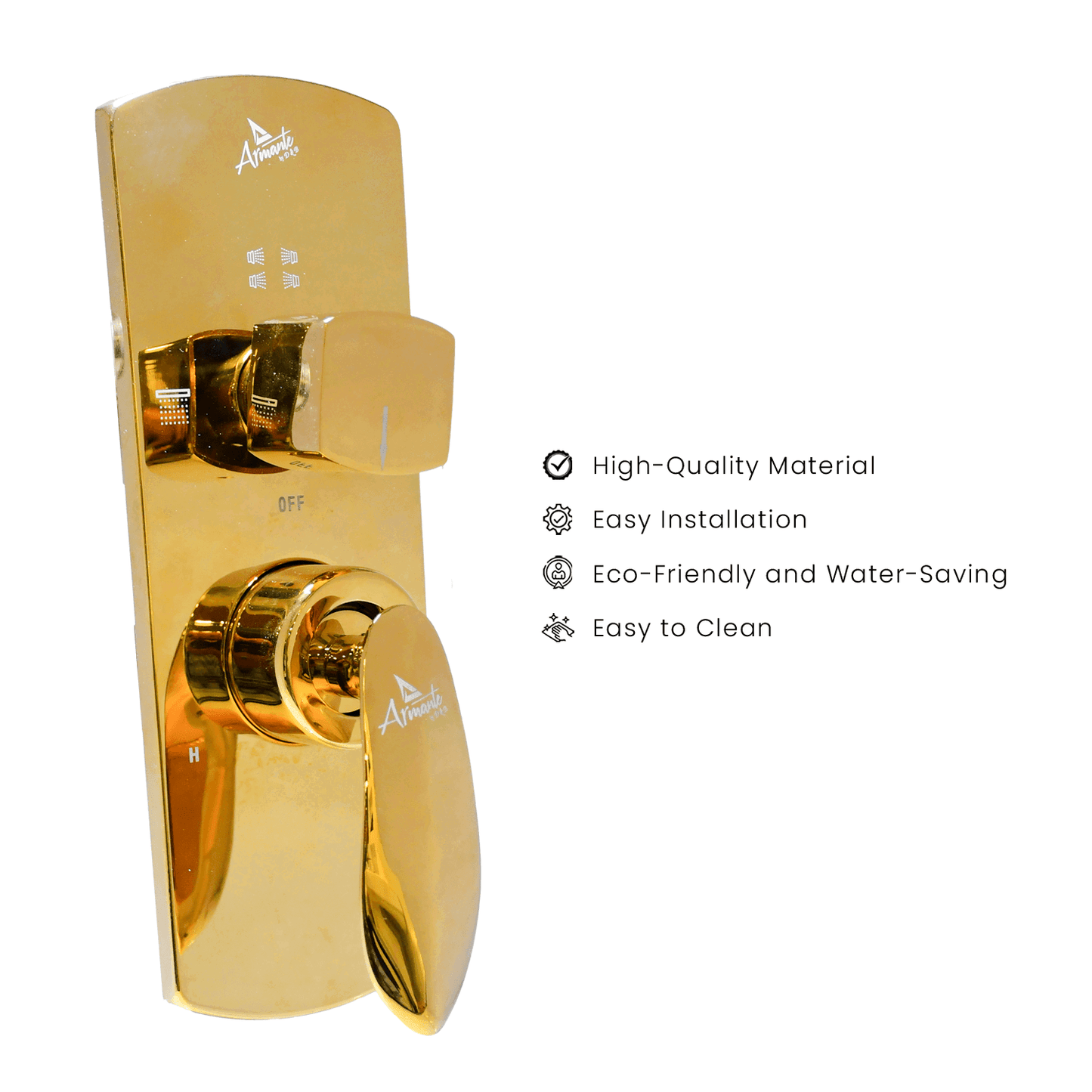Nautica 3600 Hydra Turbo 3 Outlet Upper Part - Gold | Luxury Shower System | DB Bathware - D&B Bathware