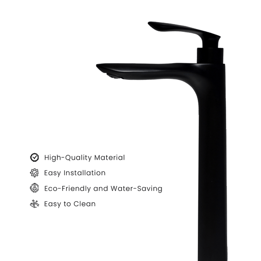 Nautica Extended Tall Pillar Tap - Black | Stylish & Durable Bathroom Faucet - D&B Bathware