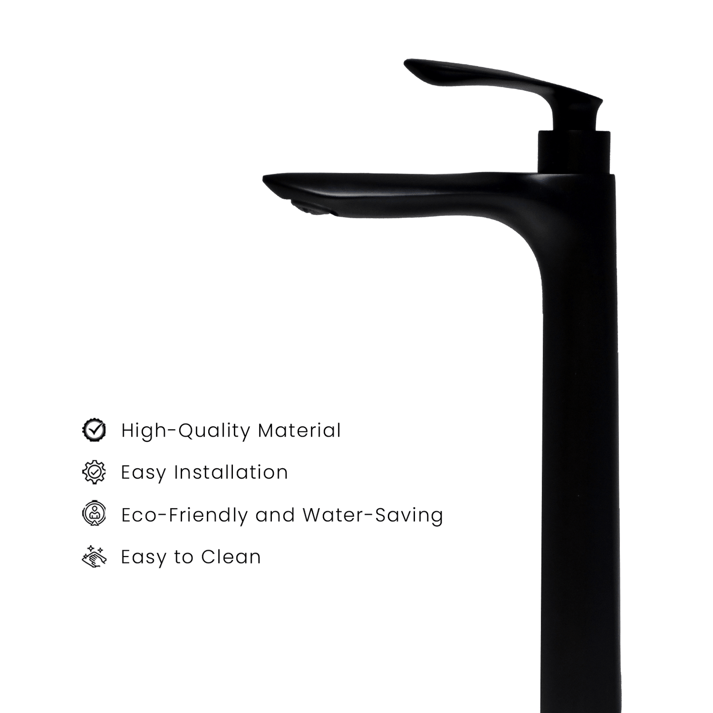 Nautica Extended Tall Pillar Tap - Black | Stylish & Durable Bathroom Faucet - D&B Bathware