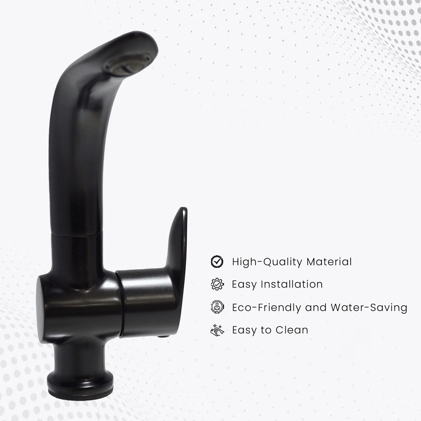 Nautica Swan Neck - Black | Elegant & Durable Bathroom Faucet - D&B Bathware