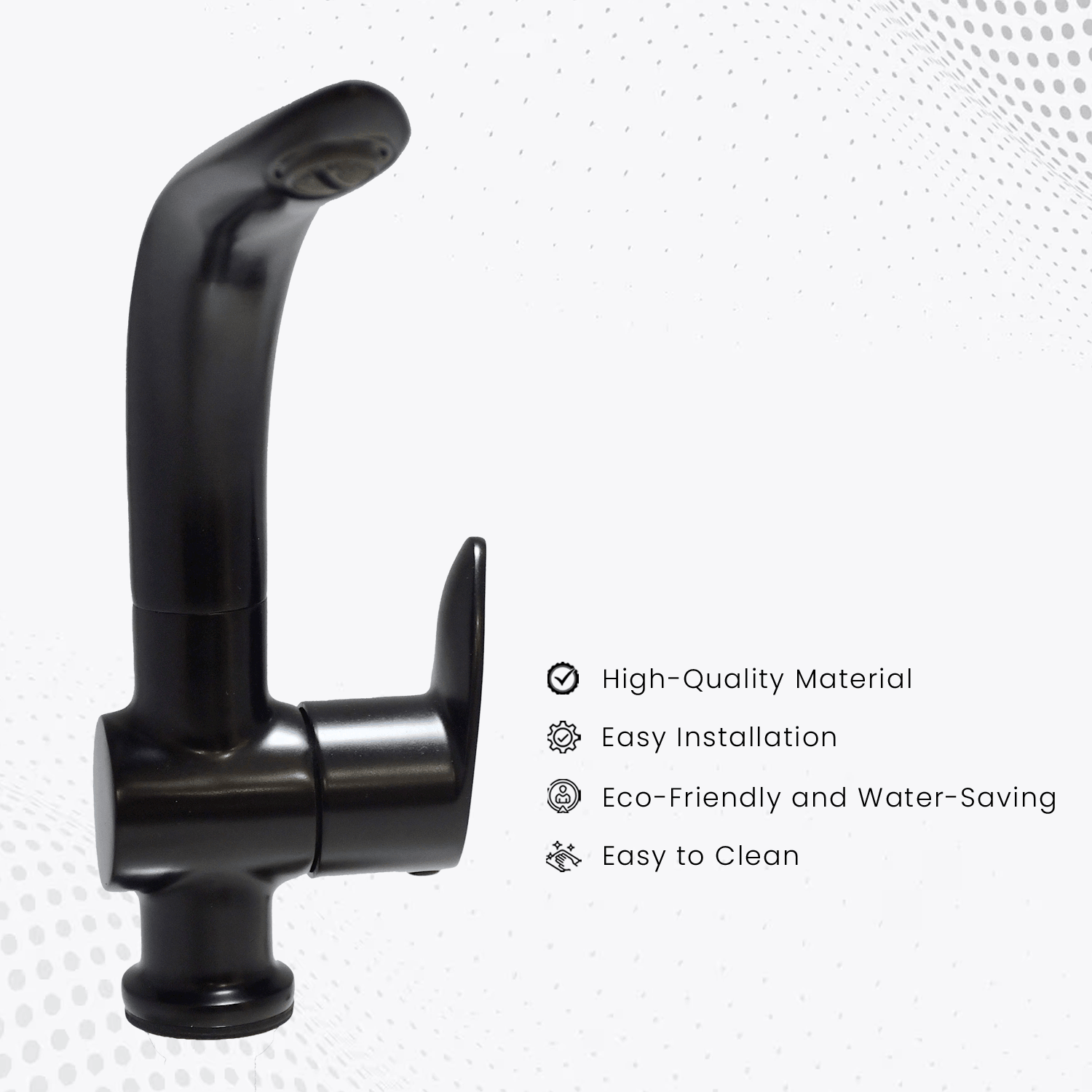 Nautica Swan Neck - Black | Elegant & Durable Bathroom Faucet - D&B Bathware