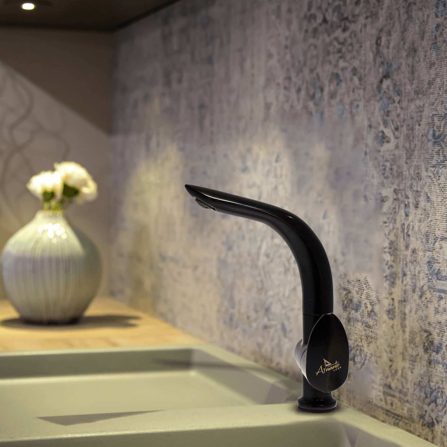 Nautica Swan Neck - Black | Elegant & Durable Bathroom Faucet - D&B Bathware