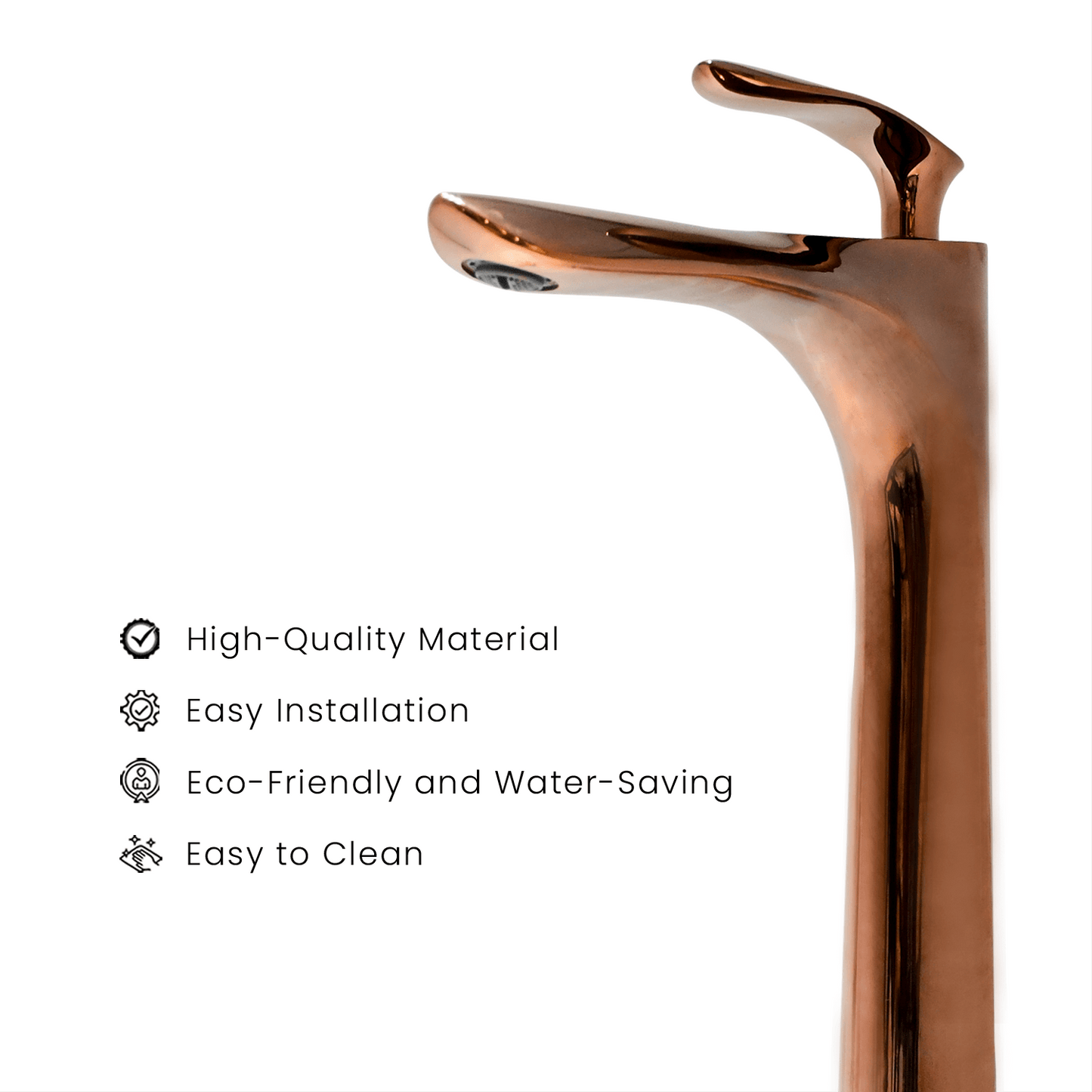 Nautica Tall Boy Basin Mixer – Plushy Rose Gold | Elegant Bathroom Faucet - D&B Bathware