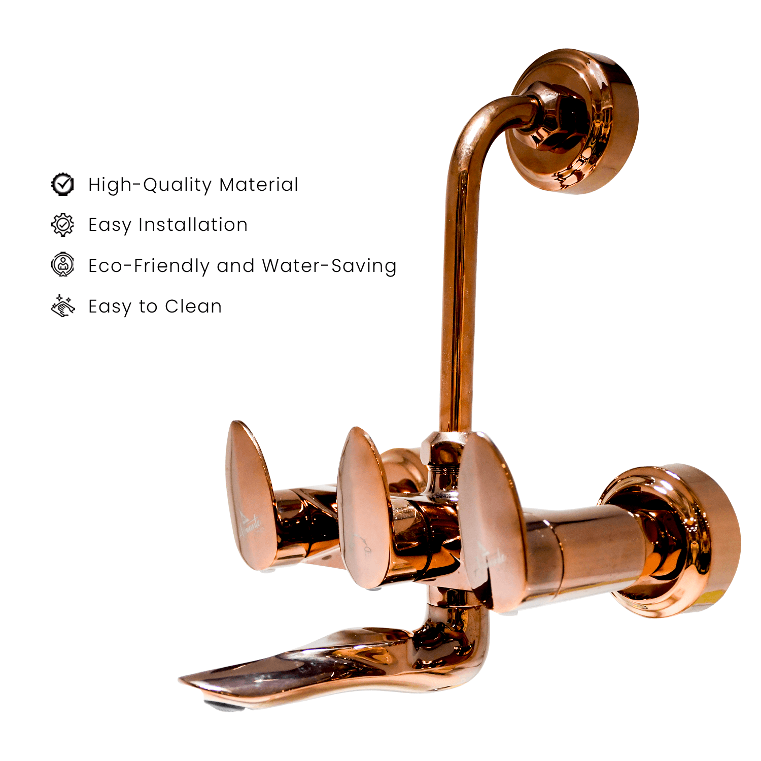 Nautica Wall Mixer 2-in-1 with L Band - Rose Gold | Premium Bathroom Fixture - D&B Bathware