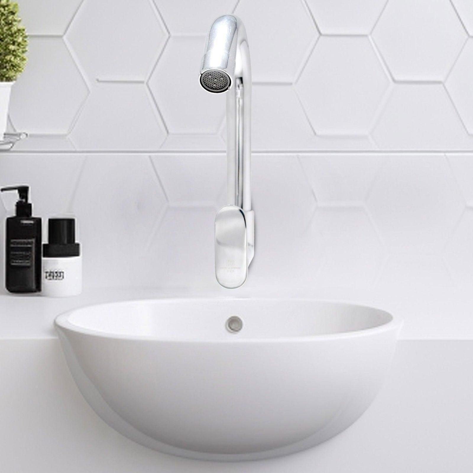 OLIVIA Brass Sink Cock Tap with Flange-Chrome Finish High-Quality For Sink/Basin - D&B Bathware