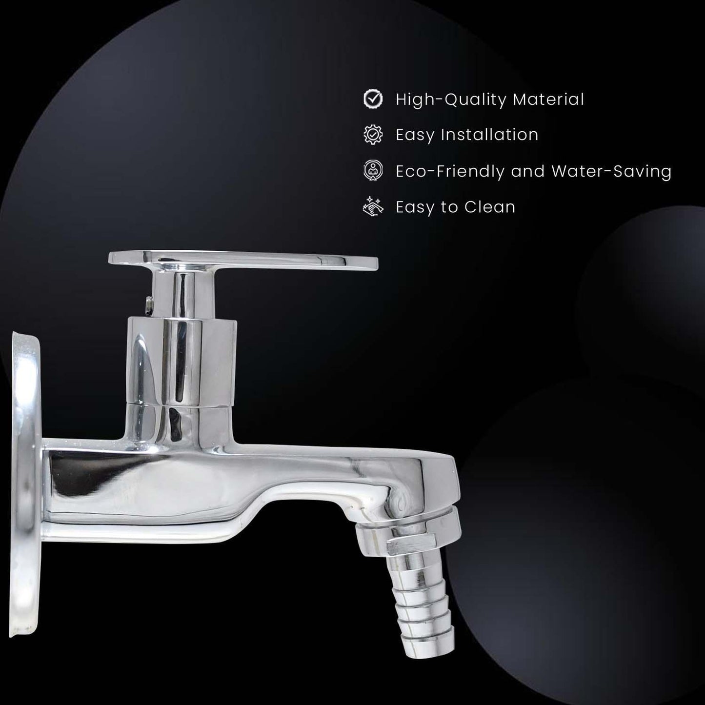 OLIVIA Nozzle Tap Brass Bib Cock – Chrome Washing Machine/Garden/Pipe Connector - D&B Bathware