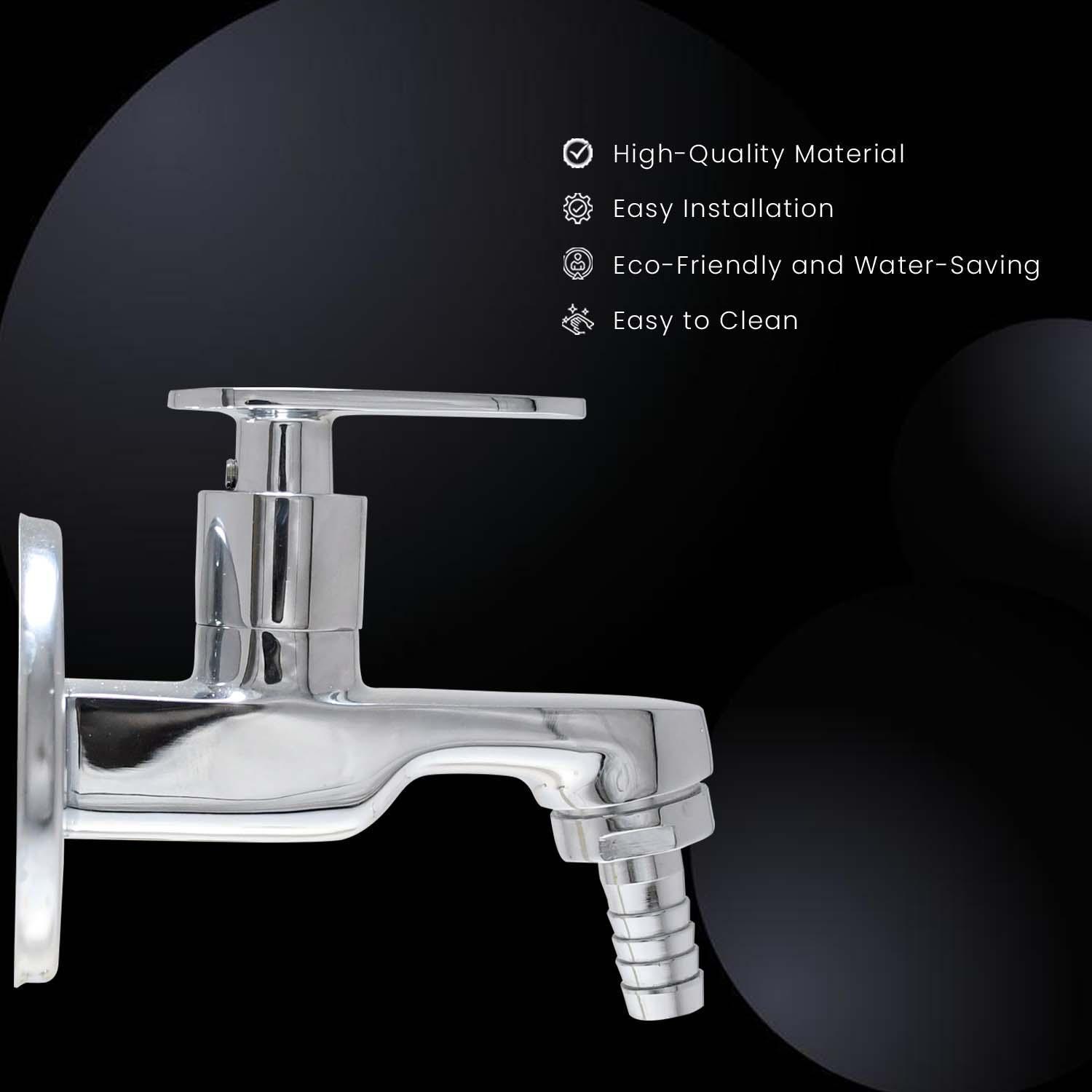 OLIVIA Nozzle Tap Brass Bib Cock – Chrome Washing Machine/Garden/Pipe Connector - D&B Bathware