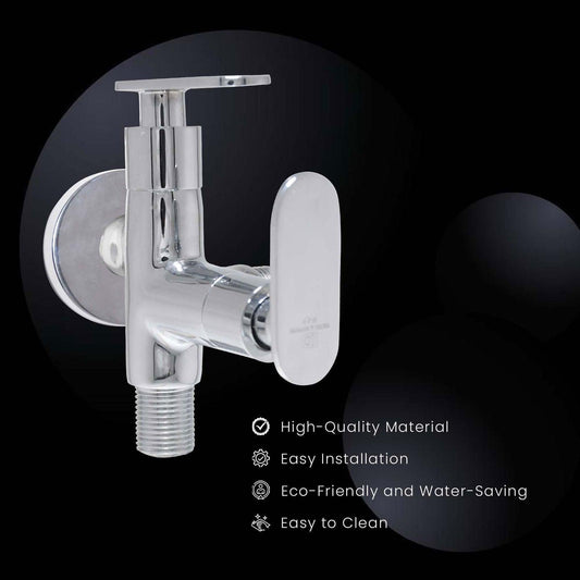 OLIVIA Premium Brass 2 Way Angle Valve Tap with Flange for Bathroom & Kitchen - D&B Bathware
