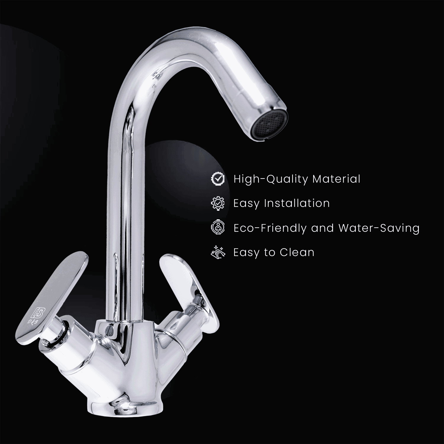 Olivia Center Hole Basin Mixer Ideal Tap for Kitchen & Bathroom with Brass Legs Connector Faucet Set - D&B Bathware