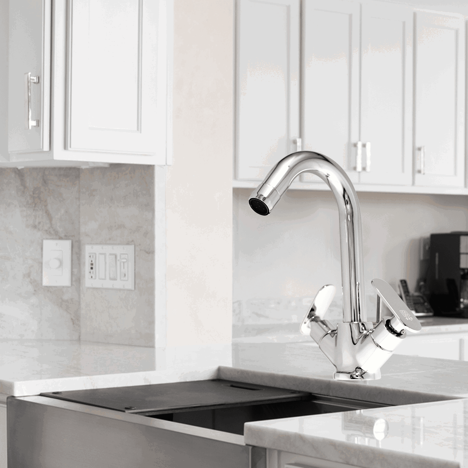 Olivia Center Hole Basin Mixer Ideal Tap for Kitchen & Bathroom with Brass Legs Connector Faucet Set - D&B Bathware