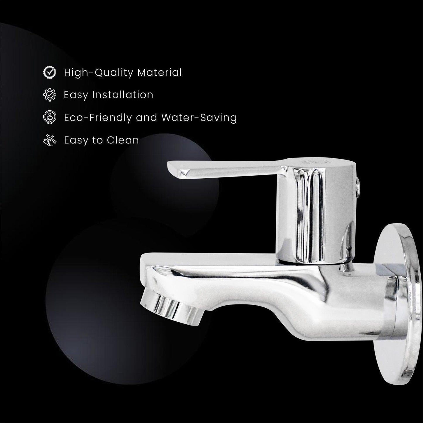 PICCOLO Brass Bib Cock Tap High Flow | Brass Flange| for Bathroom/Kitchen Chrome - D&B Bathware