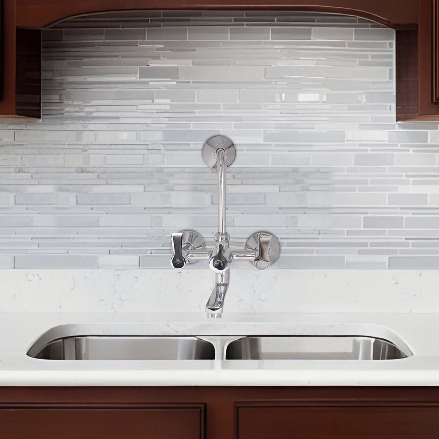PICCOLO Full Brass 2in1 Wall Mixer with L Bend Ideal for - Bathroom and Kitchen - D&B Bathware