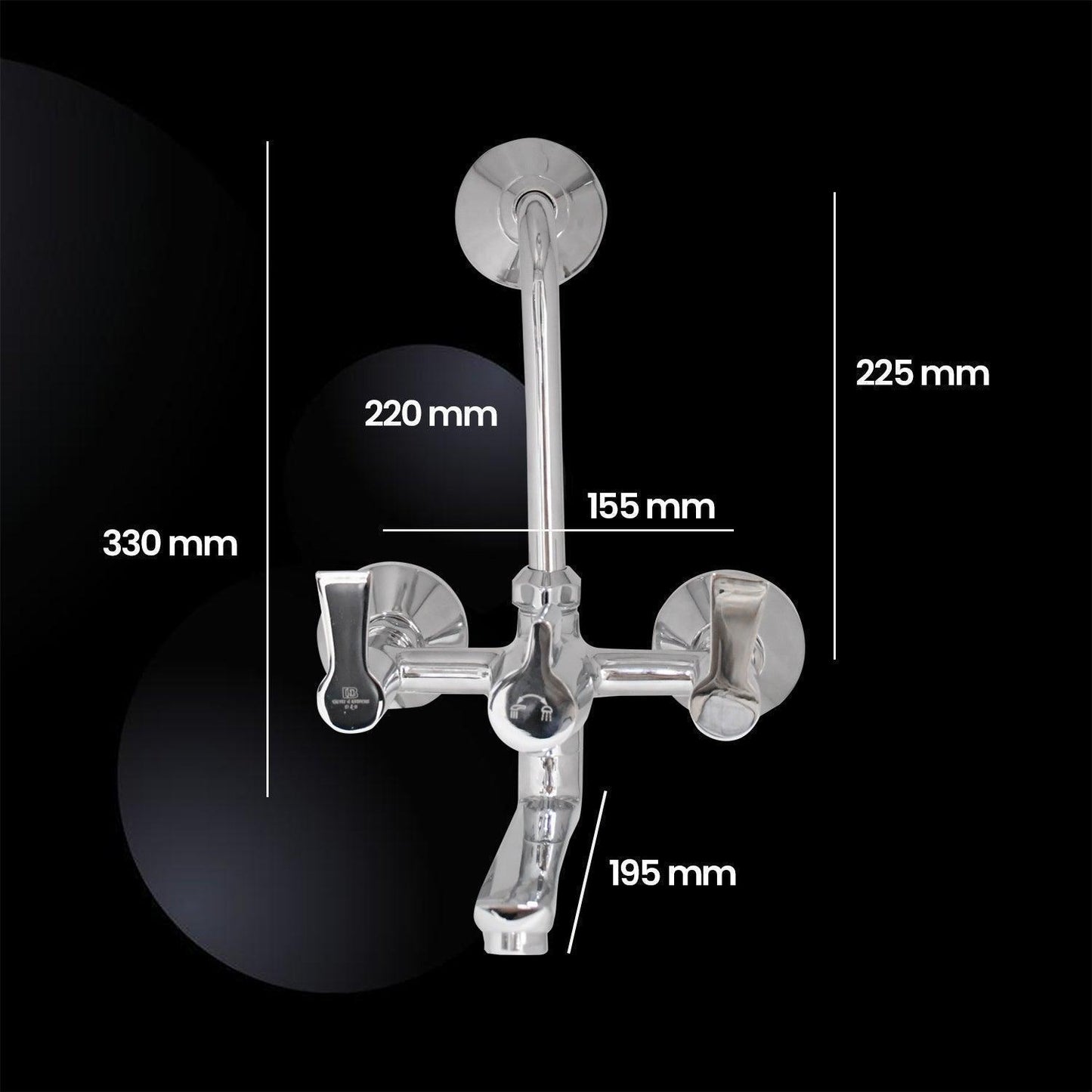 PICCOLO Full Brass 2in1 Wall Mixer with L Bend Ideal for - Bathroom and Kitchen - D&B Bathware