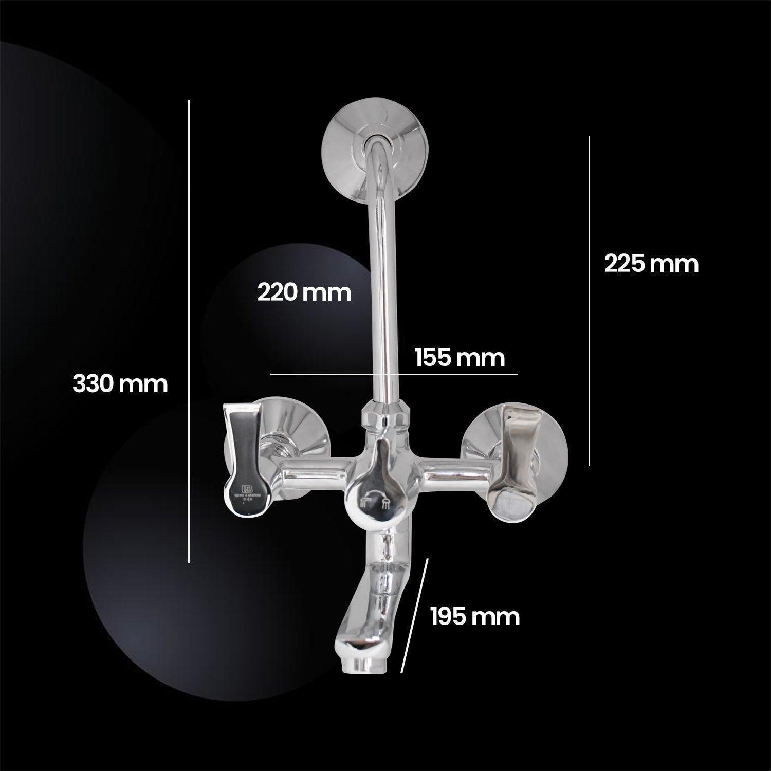 PICCOLO Full Brass 2in1 Wall Mixer with L Bend Ideal for -  Bathroom and Kitchen - D&B Bathware
