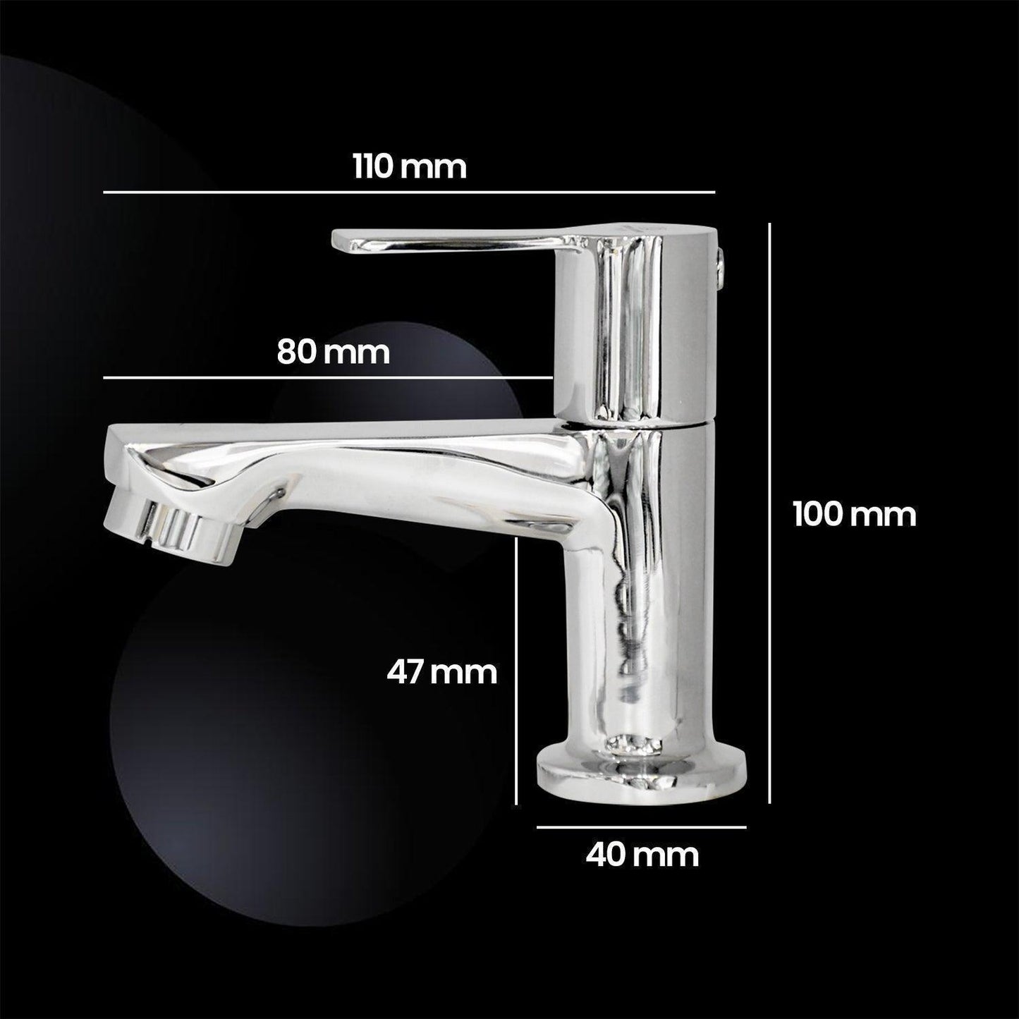 PICCOLO Full Brass Pillar Cock Tap – Chrome Finish Tap for Bathroom & Kitchen - D&B Bathware