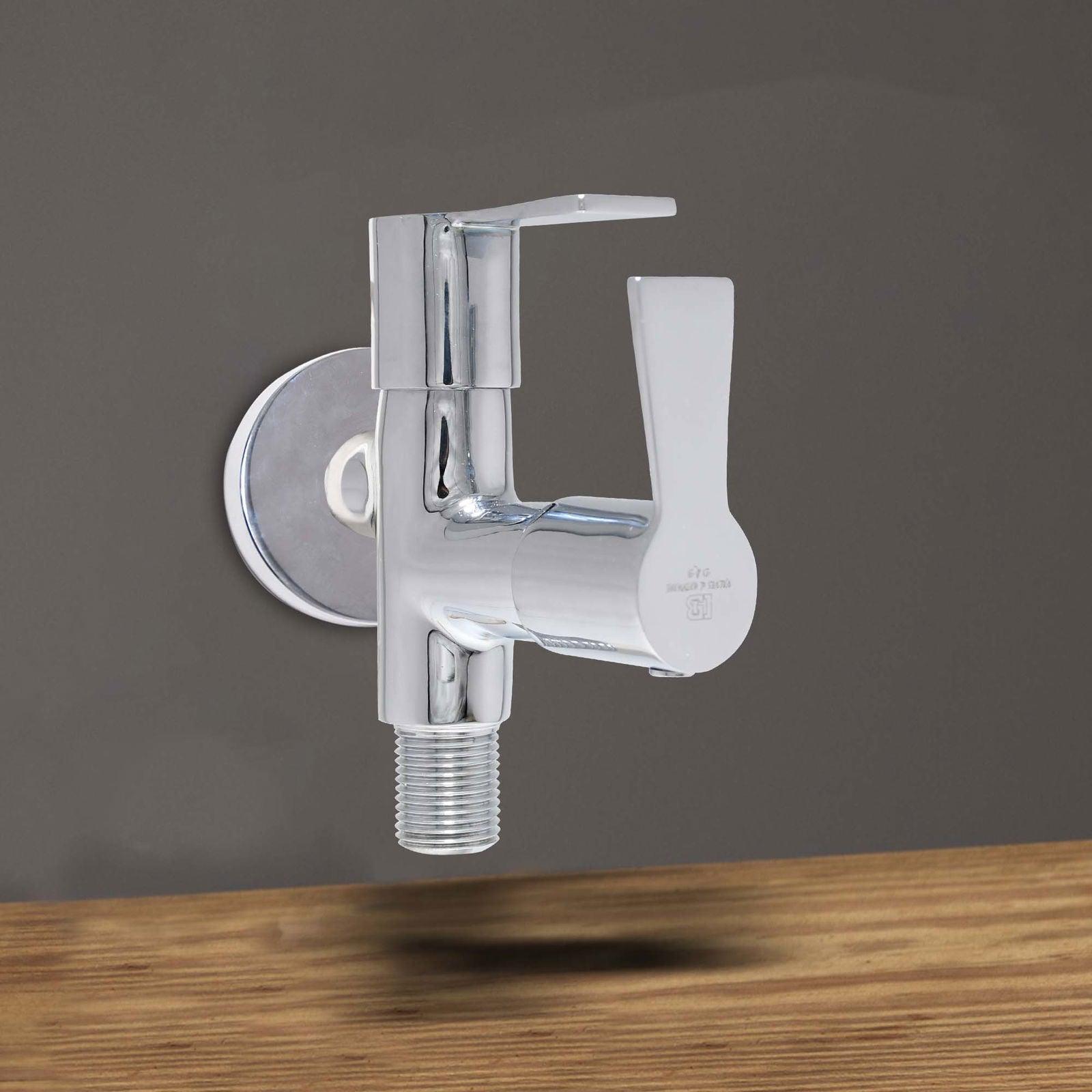 PICCOLO Premium Brass 2 Way Angle Valve Tap- Flange Ideal for Bathroom & Kitchen - D&B Bathware