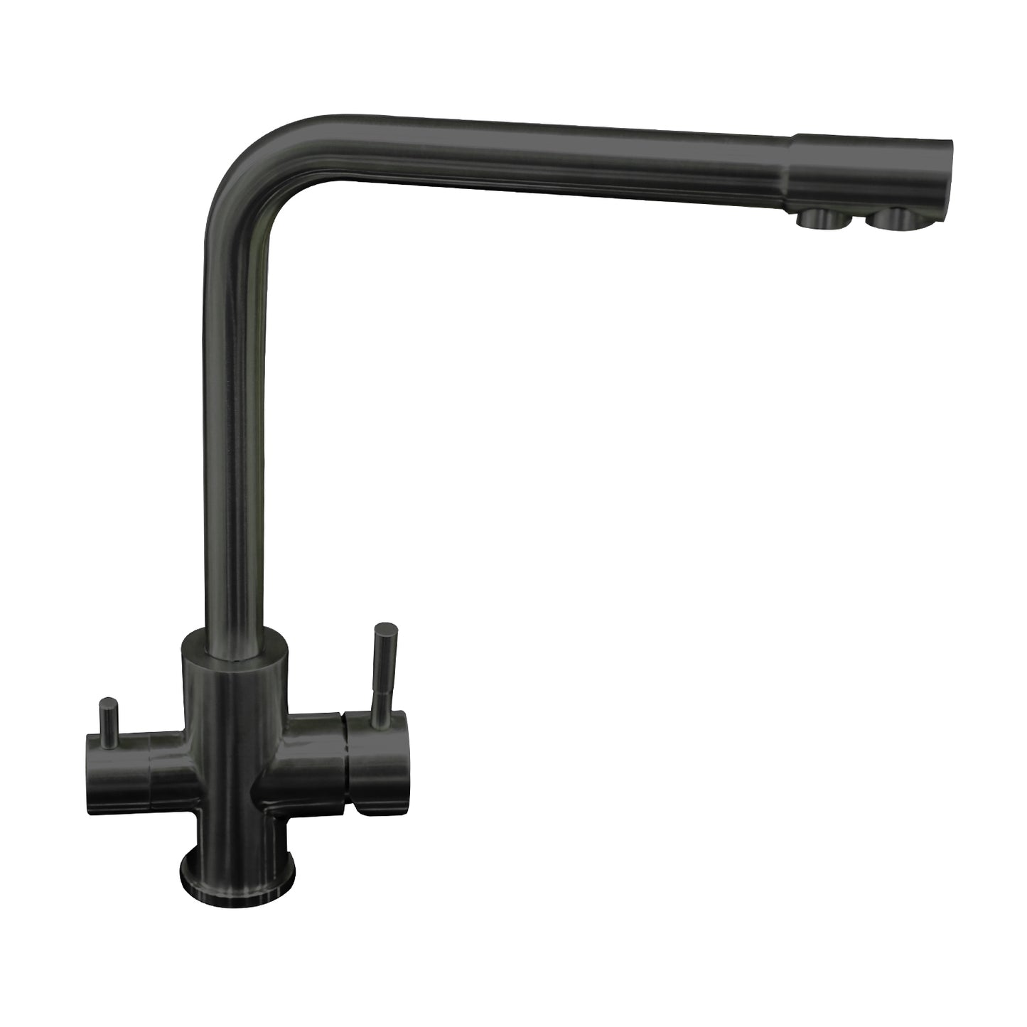 &B Bathware SUS 304 Grade Hot & Cold Dual Lever Kitchen Sink Mixer Faucet – 360° Rotatable Tap - Graphite Grey