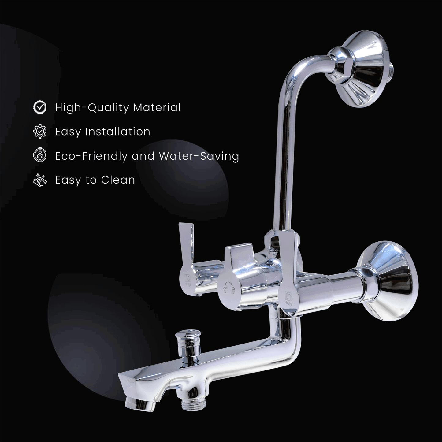 Piccolo 3-in-1 Wall Mixer with L-Band Stylish and Functional Tap for Kitchen & Bathroom, Perfectly Crafted for Modern Living - D&B Bathware
