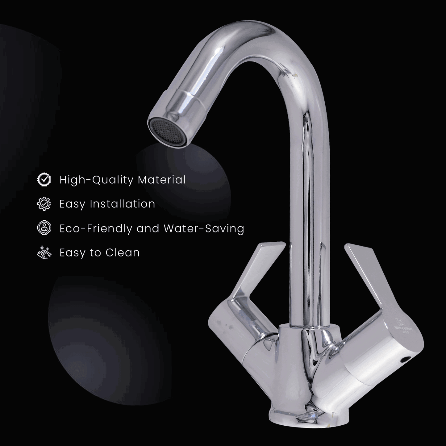Piccolo Center Hole Basin Mixer Ideal Tap for Kitchen & Bathroom with Brass Legs Connector Faucet Set - D&B Bathware
