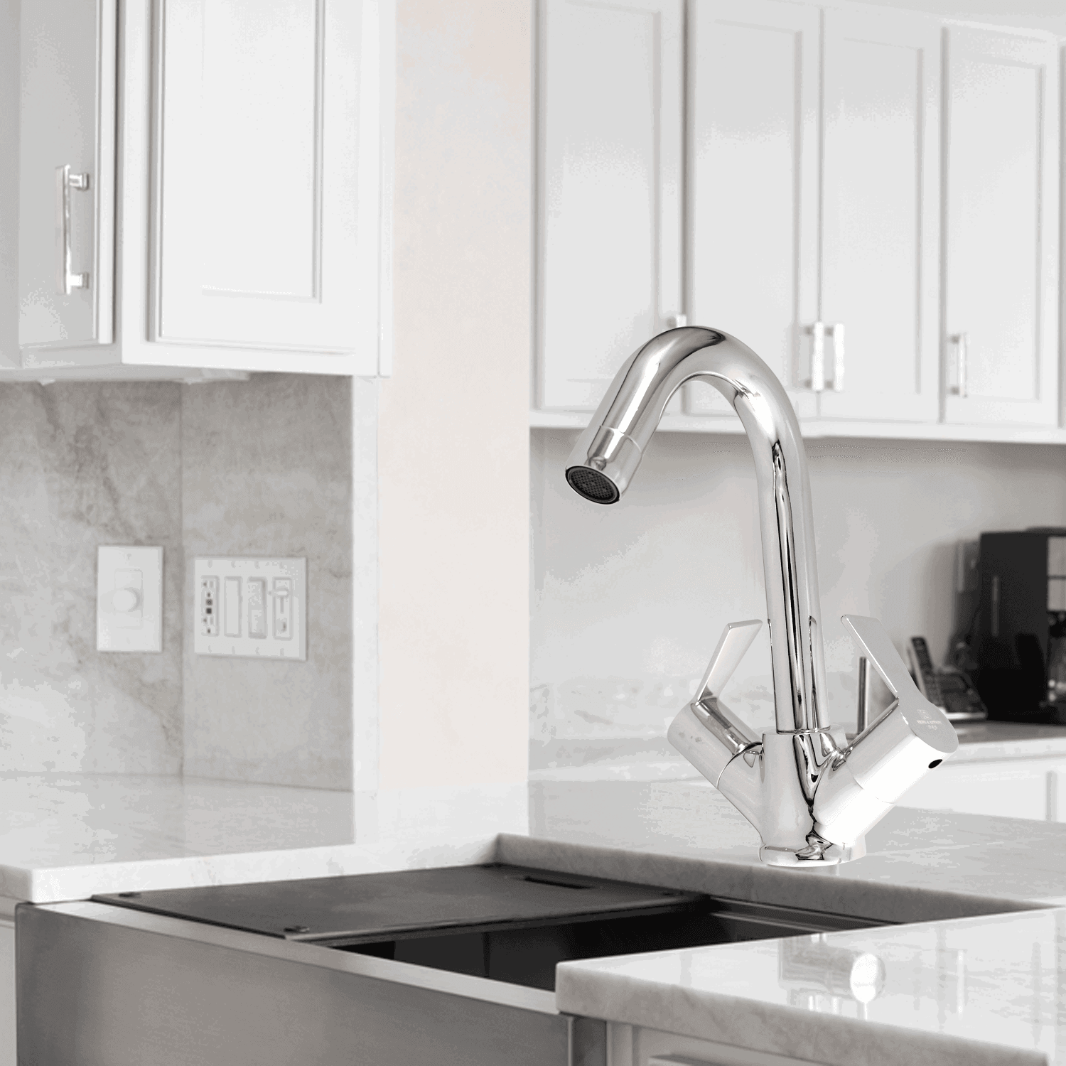 Piccolo Center Hole Basin Mixer Ideal Tap for Kitchen & Bathroom with Brass Legs Connector Faucet Set - D&B Bathware