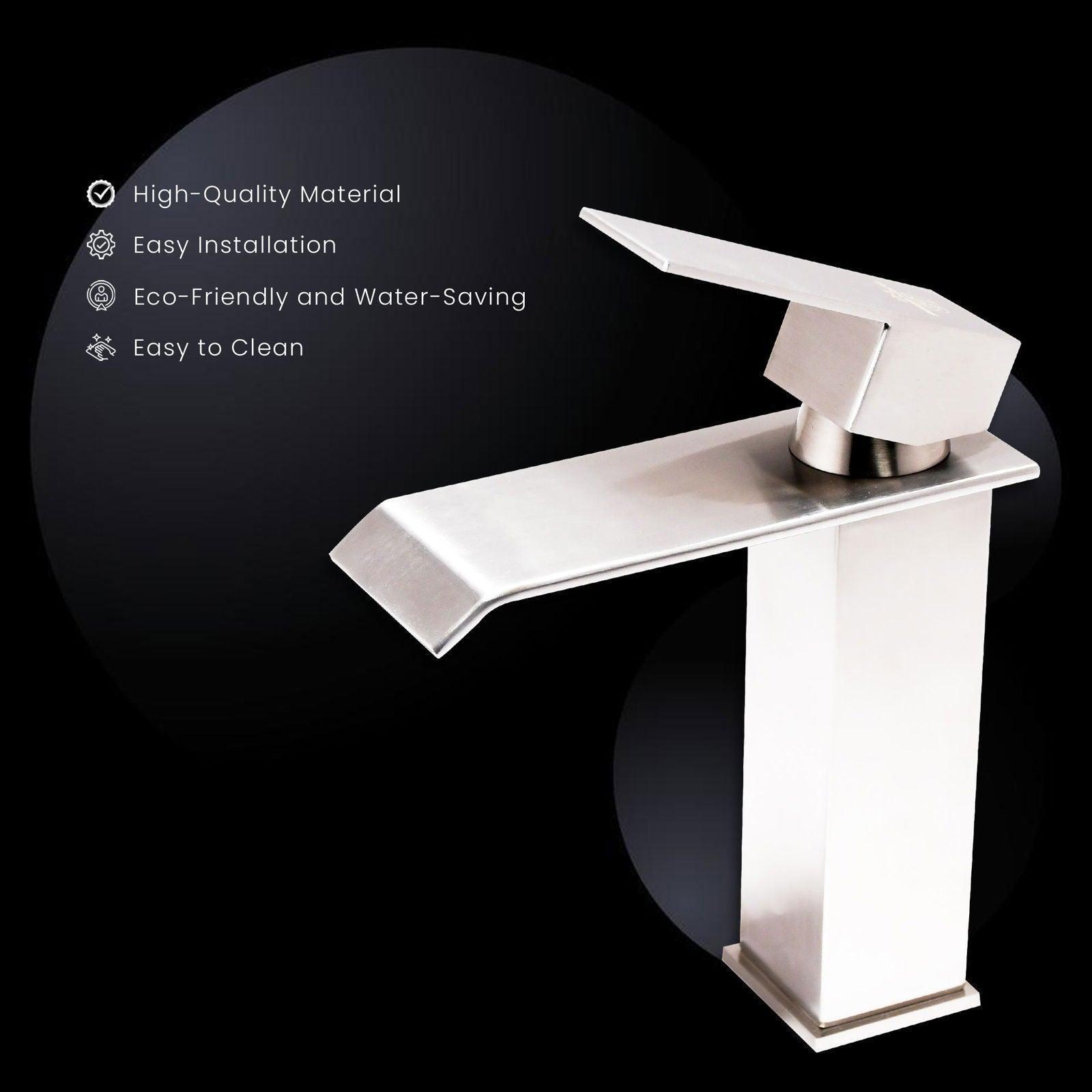 Premium Artistic Designer Basin Mixer Tap Matt Finish Single Lever Faucet Set - D&B Bathware