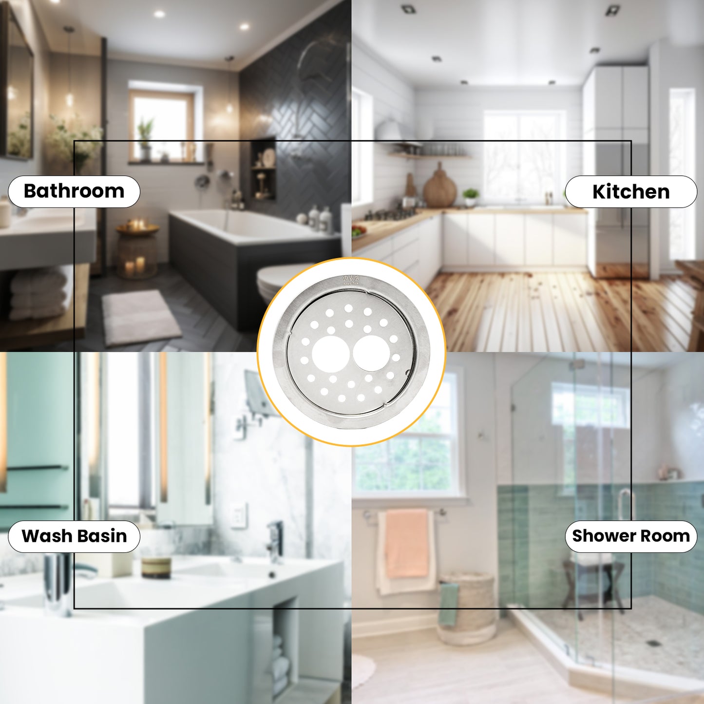 5x5 Inch Stainless Steel Locking Floor Drain Jali – Anti-Clog Cover( ROUND 121-DH )