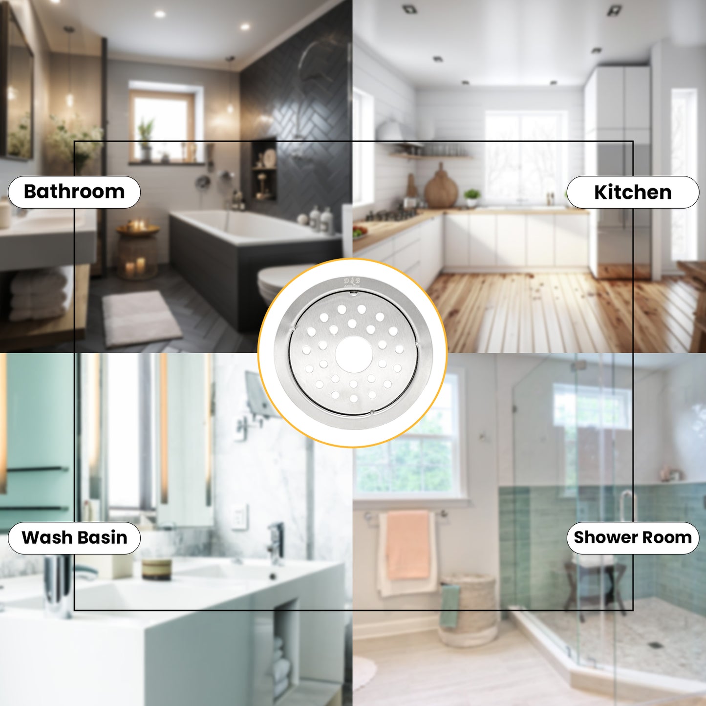 5x5 Inch Stainless Steel Locking Floor Drain Jali – Anti-Clog Cover( ROUND 121-H )