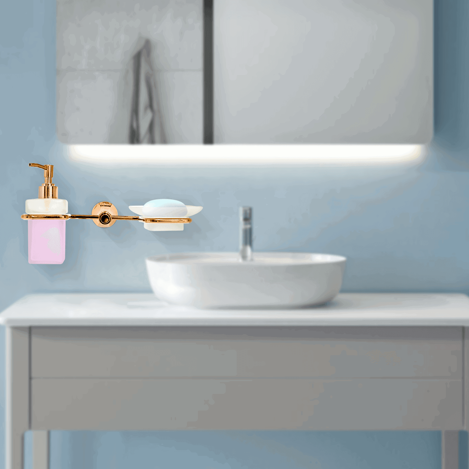 Rose Gold Liquid Dispenser & Soup Dish - FLORIS Series | Elegant & Functional Design - D&B Bathware