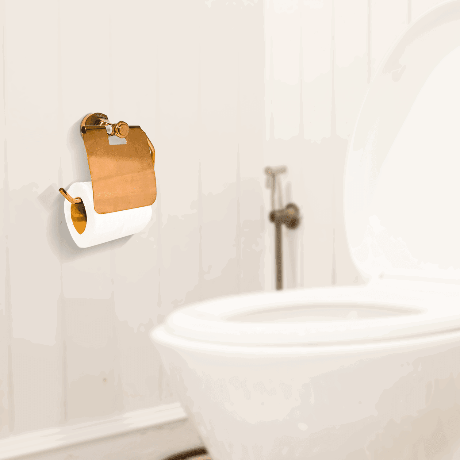 Rose Gold Toilet Paper Holder - FLORIS Series | Elegant & Durable Design - D&B Bathware