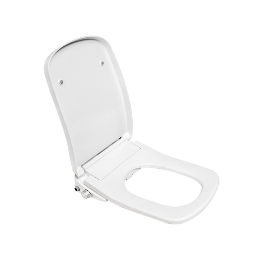 D&B Bathware Bidet Spa Toilet Seat Cover-Universal Fit, Soft Close Lid, Separate Nozzles for Men & Women-Square Shape